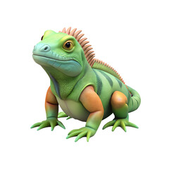 Obraz premium Iguana 3D Transparent Background Image