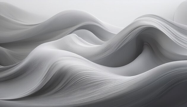 ethereal gray waves a serene journey through abstract fluidity and motion - Powered by Adobe