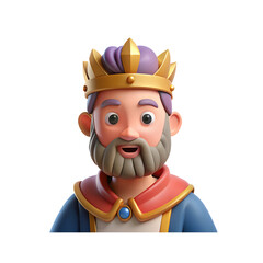 Obraz premium King Bearded 3D Transparent Background Image
