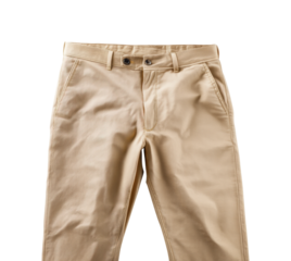 Casual fashion khaki pants urban apparel bright mood isolated on transparent background, png