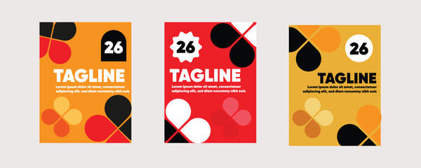 Set of modern geometric poster templates. Abstract vector designs with bold shapes for a business brochure, event flyer, or corporate cover.