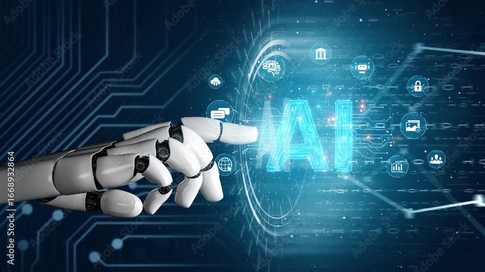 Poster ai assistant brain processor with llm technology, big data, machine learning, generative ai for busi