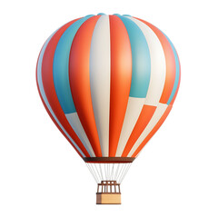 Fototapeta premium Cute Hot Air Balloon Floating 3D PNG, Transparent Background