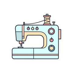 Sewing machine vector illustration. Tool for tailoring, fashion design and crafting.