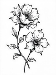 flowers stencil vector 