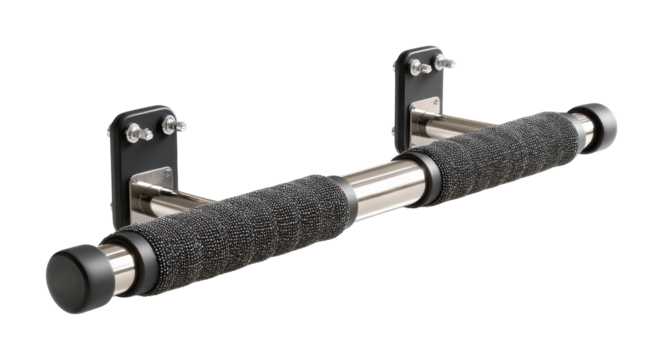 Fitness equipment installation home gym wall mounted modern design view isolated on transparent background, png