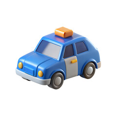 Police Car 3D Transparent Background PNG