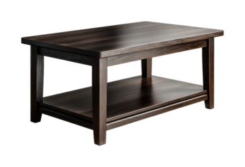 Elegant wooden coffee table design for modern living rooms stylish home furniture isolated on transparent background, png