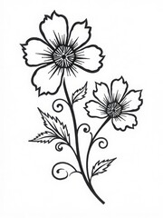 flowers stencil vector 