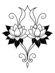 Obraz premium flowers stencil vector 