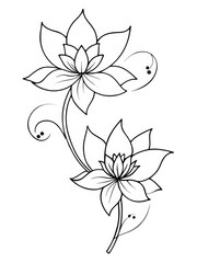 flowers stencil vector 