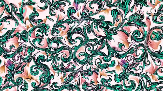 Repeating Pattern Background Featuring Delicate Botanical and Floral Design Elements