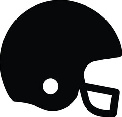 American Football Helmet Silhouette Vector Black Sports Helmet Icon Clip Art for Team Logo, Fan Gear, Athletic Design, and Game Symbol