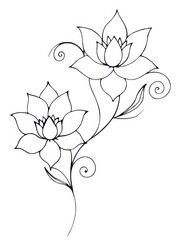 Fototapeta premium flowers stencil vector 