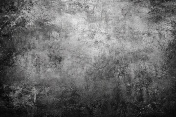 Obraz premium Monochrome textured background; dark gray, mottled, and distressed with vignette effect; rough, aged surface with varying shades of gray