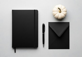 Halloween Product Photography Styling Elegant Halloween Stationery Mockup