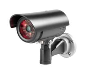 Security camera installation for enhanced safety at home or business modern isolated on transparent background, png