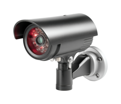 Security camera installation for enhanced safety at home or business modern isolated on transparent background, png