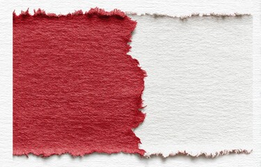 Ripped paper, red and white