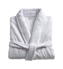 Relaxing spa day essentials white robe luxury bathroom soft fabric tranquil ambiance isolated on transparent background, png