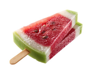Refreshing watermelon popsicles summer picnic food bright outdoors isolated on transparent background, png