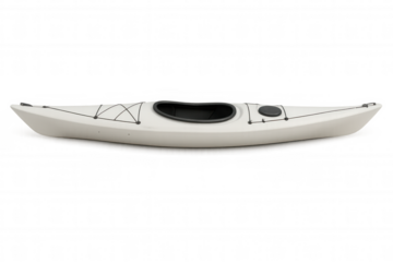 Modern white kayak isolated on transparent background, perfect for outdoor water sports and adventures