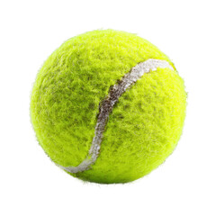 Exciting tennis match with vibrant yellow ball court sports isolated on transparent background, png