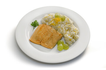 Prato executivo filé de salmão com risotto 