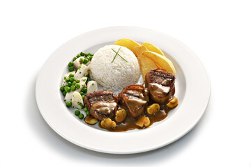 Prato executivo -carne com molho e legumes