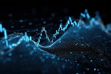 Abstract data visualization of stock market trends