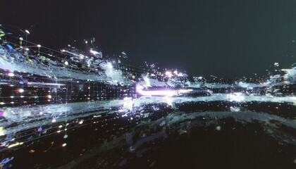 Obraz premium Tech glitch background with HUD feel