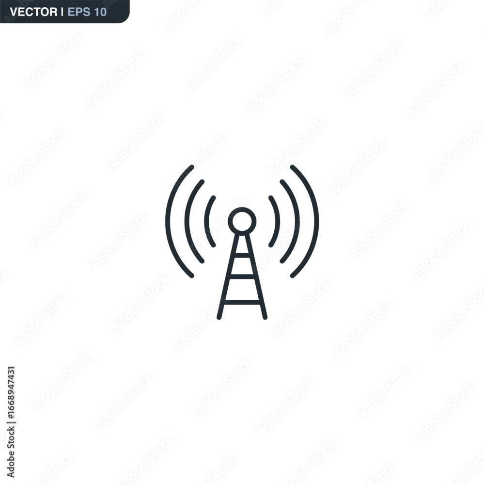 Poster antenna, linear style sign for mobile concept and web design