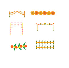 Traditional Toran and Floral Border Festival Decoration Vector....