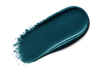 Teal cosmetic cream smear showcasing smooth skincare or nail polish texture against transparent background