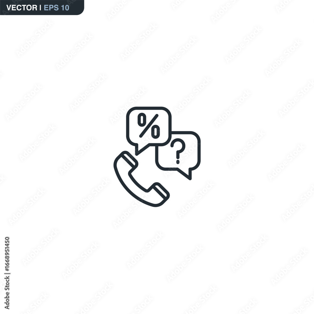 Aufkleber cold calling, linear style sign for mobile concept and web design