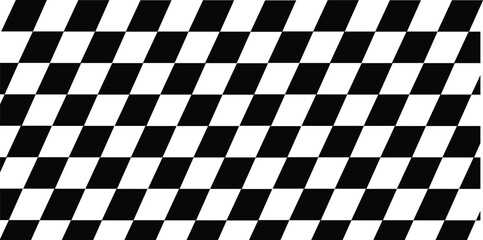 classic checkered pattern black white squares racing flag design isolated on white background.
