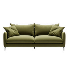 Fototapeta premium Stylish green sofa isolated on white background