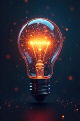 Illuminated Network A Symbol of Completed Project, Innovation, and Creative Culmination