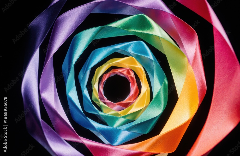 Aufkleber colorful paper spiral creating vibrant concentric pattern with dynamic visual effect