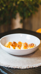 Crispy golden fried cassava sticks seasoned with aromatic spices and chili peppers. A perfect savory snack, ideal for Brazilian cuisine themes, street food, and appetizer menus.