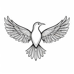 Obraz premium Majestic bird with intricate wing patterns in artistic design