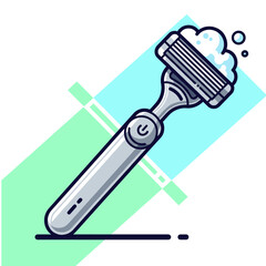 Shaving razor icon logo flat vector design