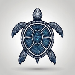 Naklejka premium Intricate design of a turtle showcasing vibrant patterns and colors
