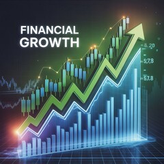 business graph with arrow