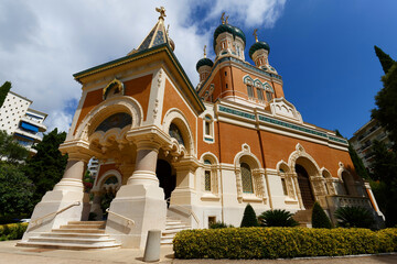 View of St. Nicholas Orthodox Cathedral in Nice. France