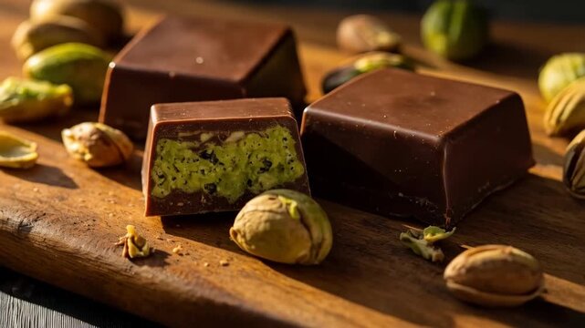 milk chocolate with smooth pistachio filling