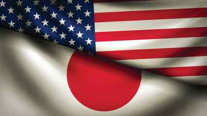 japan and usa flag fusion design © Abdelghafour