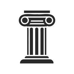 Classical doric column icon in black and white design