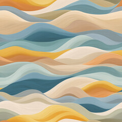 Fototapeta premium Seamless Pastel Flowing Dunes Gradient Pattern