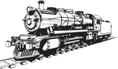 Steam locomotive, retro, vitnage, transport. Hand drawn vector illustration  © Михаил Н